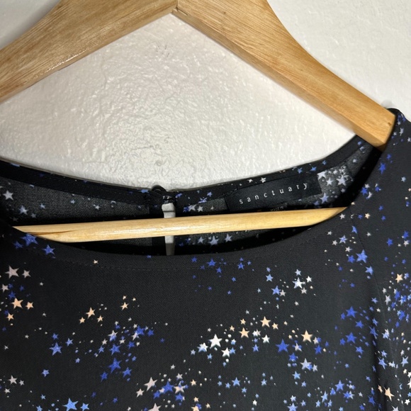 Sanctuary Blouse - Star Print with Ruffle Sleeves - Size MEDIUM M - Picture 5 of 11